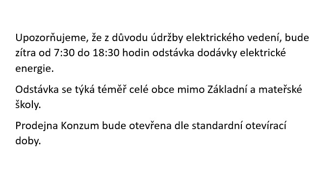Odstávka el. energie
