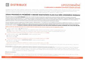 ČEZ DISTRIBUCE - upozornění