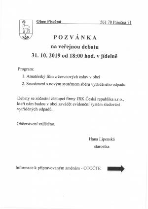 pozvánka na veřejnou debatu