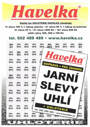 Jarní slevy s uhloterií - Havelka - uhelné sklady